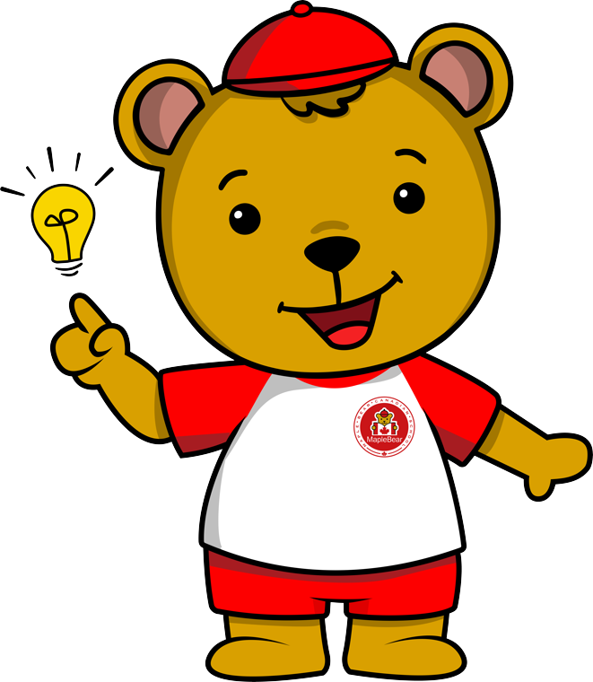 Chinook, o mascote Maple Bear, com uma ideia